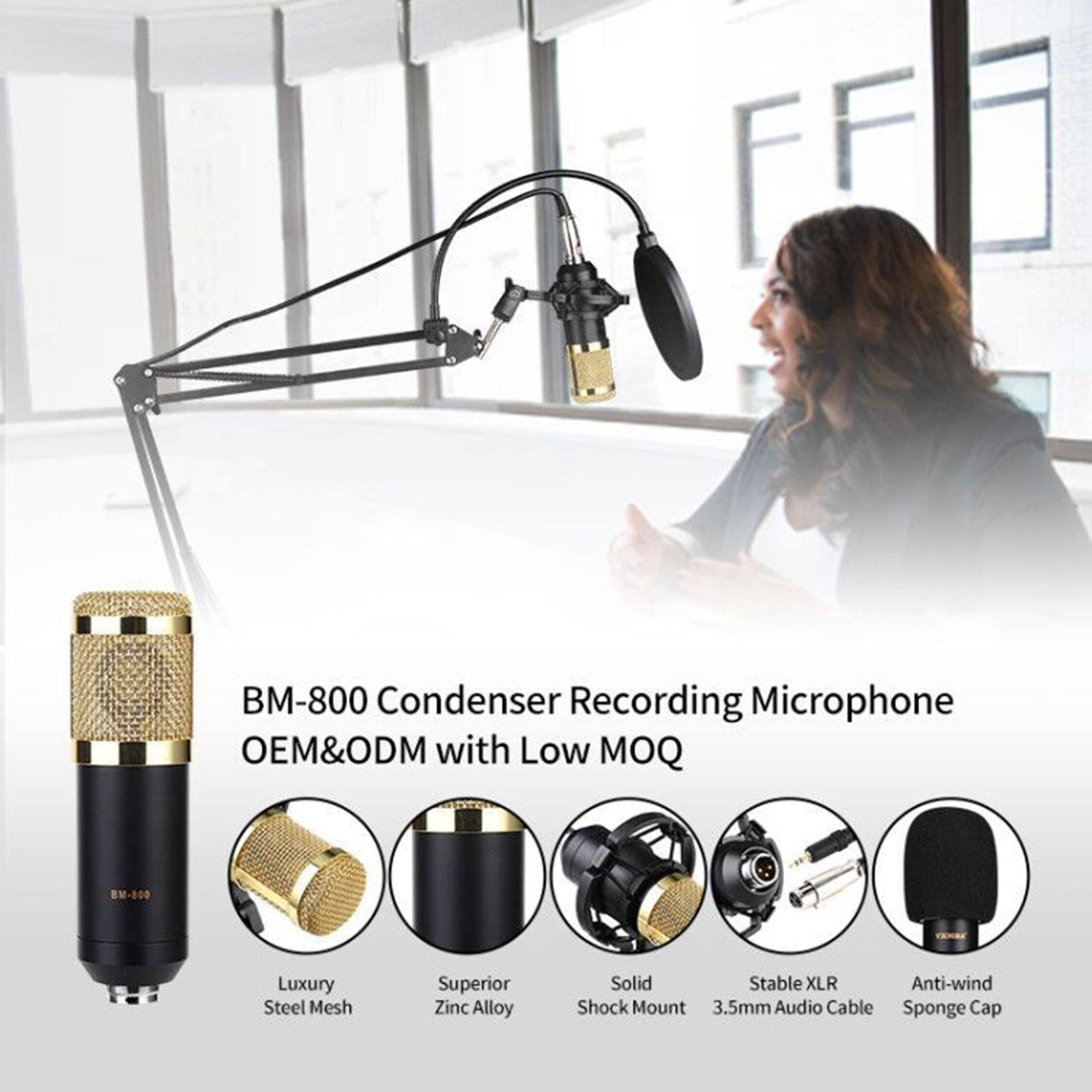 Jesscasday Studio Equipment Condenser Microphone 20Hz-20khz Frequency Response Mic