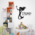 thumbnail image 3 of Fairytales Do Come True Quote Mermaid Princess Silhouette Kids Movie Princess Quotes Vinyl Wall Art Wall Decal Wall Sticker Home Decoration Design Kids Girls Room Wall Décor Size (10x10 inch), 3 of 3