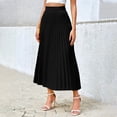 thumbnail image 2 of Npasoilc Robes pour Femmes Jupe Plissée Taille Haute Décontractée Business Unie pour Femmes, 2 of 9