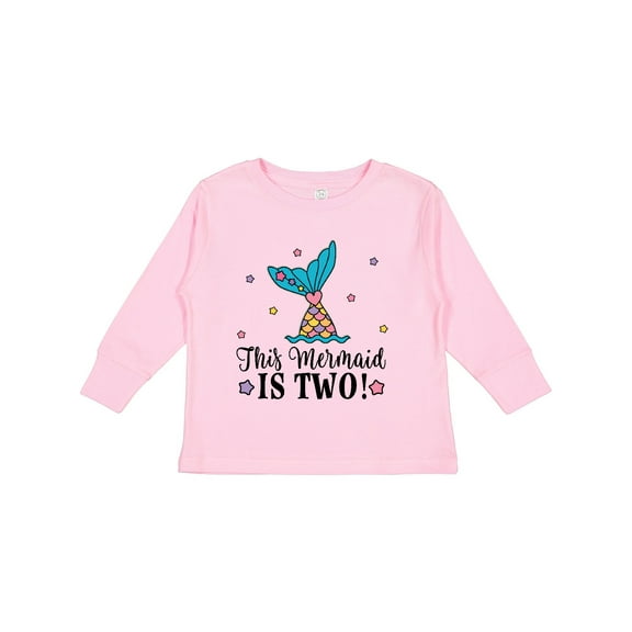 Inktastic Mermaid 2nd Birthday 2 Year Old Girls Long Sleeve Toddler T-Shirt