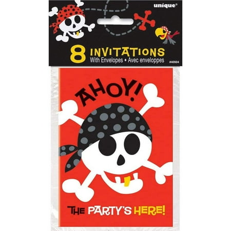 Pirate Party Invitations, 8 Count