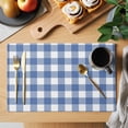 thumbnail image 2 of Buffalo Plaid Blue Check Placemats Set of 6 Farmhouse Style Place Mats Table Mats Kitchen Dining Home Outdoor Party Table Decoration, 2 of 9