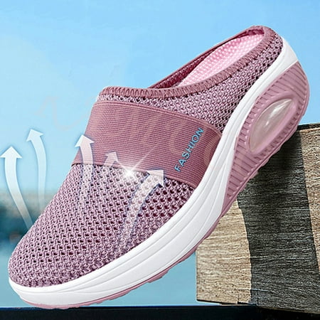 

Solid Color Mesh Sports Slippers Air Cushion Backless Sandals Women s Footwear