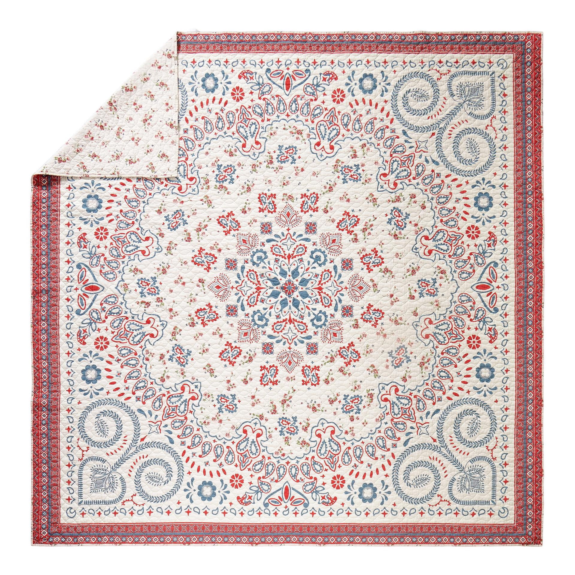 Boho Americana 2-Piece Cotton Reversible Quilt Set - Twin/Twin XL, All Ages