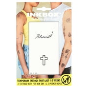 Inkbox Temporary Tattoos, Blessed Cross, Water-Resistant, Perfect for Any Occasion, Black, 2 Pack