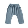 thumbnail image 4 of Odeerbi 1-11 Years Kids Boys Girls Cotton Linen Cropped Pants Summer Solid Color Drop Crotch Pants Wrinkled Lightweight Breathable Pants, 4 of 7