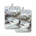 thumbnail image 7 of Yayeee Pot Holders Kitchen Heat Resistant with Pocket 7"x9.8" Cotton Oven Cooking Hot Pads, River and Mountains, 7 of 7
