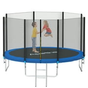 APETHS 10FT Trampoline, Recreational Trampoline for Kids Adults,  Outdoor Trampoline with Enclosure Net and Ladder