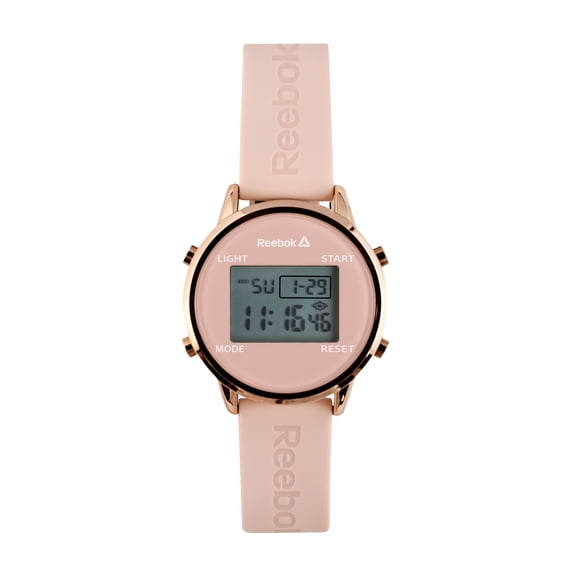 Reebok Delta Digital Sports Watch, Rose Gold Case with Pink Band