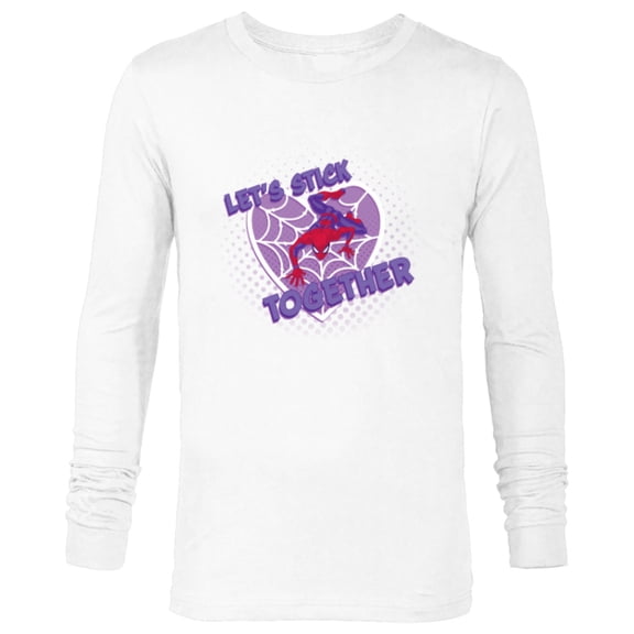 Marvel Spider-Man Valentine’s Web Heart Let’s Stick Together - Long Sleeve T-Shirt for Men - Customized-White