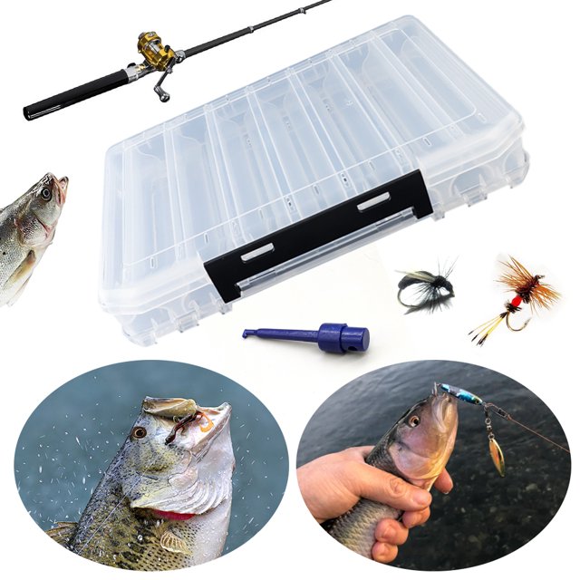 Caja Señuelos Doble Cara Caja Cebo Portátil Extra Caja para Camarones Caja Almacenamiento Cebo Multifuncional (tamaño Mediano)