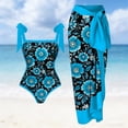 thumbnail image 2 of Enjoytime One Piece Bathing Suit for Women with Beach Cover Up Wrap Skirt Floral Print Tummy Control Plus Size Swimsuit, 2 of 7