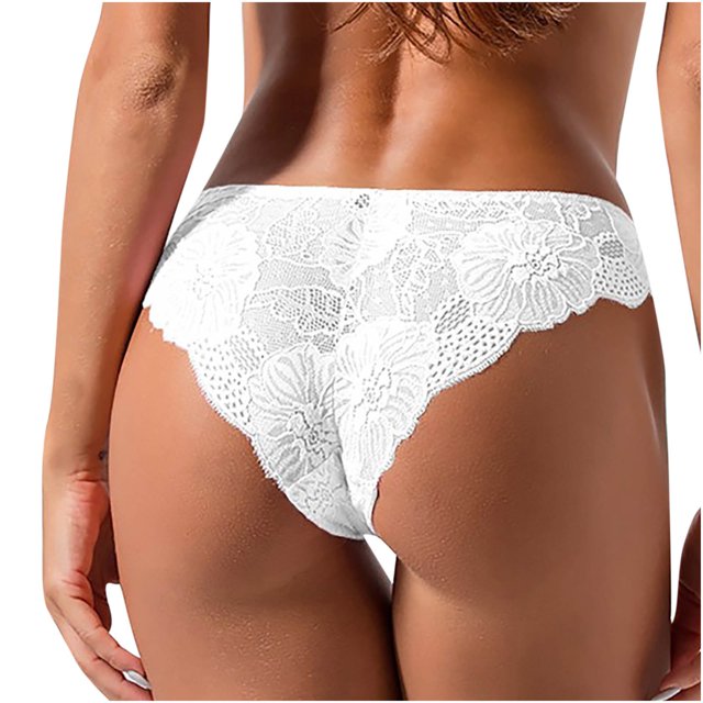Culottes en Dentelle Crochetée avec Nœud Mignon Aguichant pour Femmes, Taille Basse