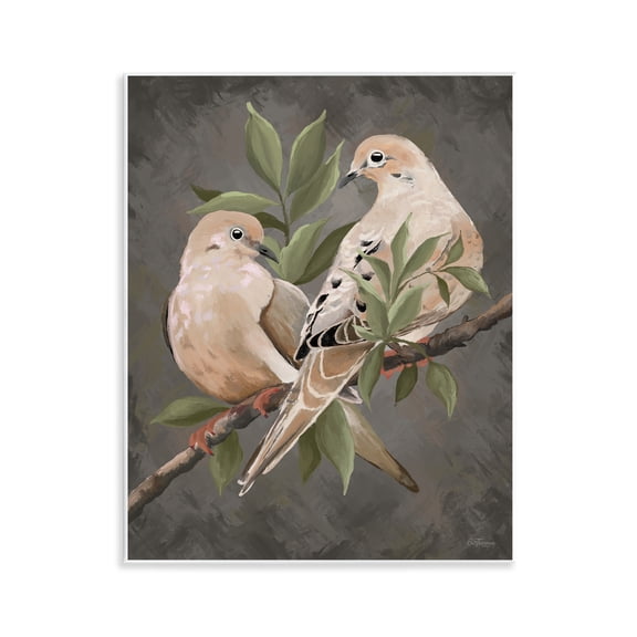 Stupell Industries Rustic Lodge Bird Pair on Grey Wall Plaque Art, 11 x 14, by Cat Thurman Designs