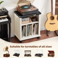 thumbnail image 6 of LELELINKY 24" Mid-Century Record Player Stand with Charging Station Holds 200 Albums for Living Room, White, 6 of 7