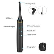 Electric Dental Calculus Remover, Tooth Cleaner Portable Sonic Tartar Plaque Stain Remover for Teeth Cleaning Tools Kit, Safe for Both Adult Kids (Black)