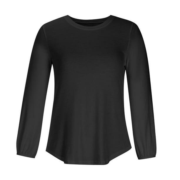 Top básico de manga larga para mujer de otoño e invierno para mujer Pompotops FGAJ8066