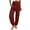 Wine, variant on Women's Linen Barrel Harem Pants Wide Leg High Waisted with Pockets Beach Casual