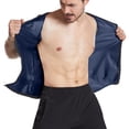 thumbnail image 2 of Lanyiu Mens Big & Tall Sweat Shaper Top Zip Up Crew Neck Short Sleeve Tops Tee Sauna Shirt for Gym, Workout, 2 of 6