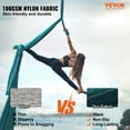 thumbnail image 2 of VEVOR Aerial Silk & Yoga Swing, 11 Yards, Aerial Yoga Hammock Kit with 100gsm Nylon Fabric, Full Rigging Hardware & Easy Set-up Guide, Antigravity Flying for All Levels Fitness Bodybuilding, Green, 2 of 9