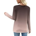 thumbnail image 2 of yievot Long Sleeve Shirts for Women Fall Dressy Blouses Asymmetric Square Neck Tunic Tops Buttons Trendy Clothes, 2 of 5