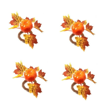 

Motao Clearance Pumkins Napkin Rings Thanksgiving Napkin Ring Holder Maple Leaves Napkin Ring for Fall Gathering Thanksgiving Dinner Table Decoration