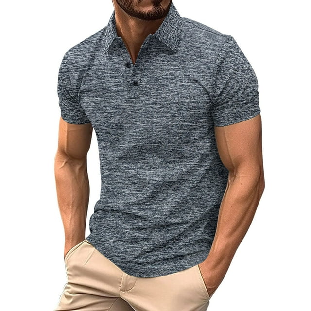 YanHoo Polos de Golf pour Hommes Grande Taille Manches Courtes Col d'Été