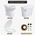 thumbnail image 6 of Two-Piece Elongated Toilet 19" Extra Tall Height, 12" Rough-In, Powerful 1.28 GPF Siphonic Flush, Quiet Soft Close Seat, Comfort Height Bathroom Toilet for Elderly, Adults & Mobility Support, White, 6 of 6