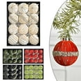 thumbnail image 2 of 12Pcs 8Cm Flocked Velvet Christmas Tree Ornaments Set For Elegant Holiday Decor, 2 of 6