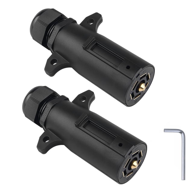 Conector para remolque 7 pines redondo a 4 pines/5 pines plano 2 unidades WOFTD