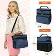 thumbnail image 2 of OPUX Insulated Lunch Bag for Men Women, Large Dual Compartment Cooler Bag, Soft Two Deck Lunch Box for Work School Picnic, Leakproof Lunch Tote with Shoulder Strap for Kid Adult (Navy, Double Deck), 2 of 8