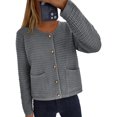 thumbnail image 4 of Cardigan de Punto PRETTYGARDEN con Botones Gris Talle S, 4 of 8