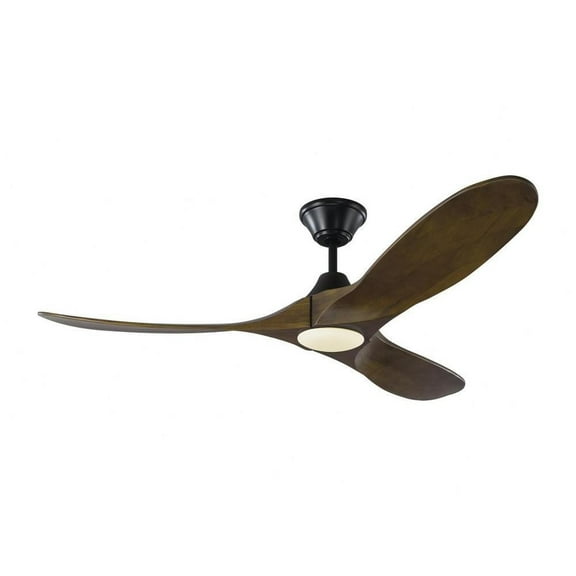 3 Blade 52 inch Ceiling Fan with Light Kit-Matte Black Finish-Dark Walnut Blade Color Bailey Street Home 96-Bel-3087742
