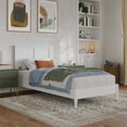 thumbnail image 1 of Charlotte Twin XL Solid Wood Low Profile Platform Bed in White, 1 of 13
