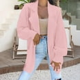thumbnail image 4 of VISALY Long Cardigans Chunky Cardigan Sweaters Women's Long Sleeve Collared Jacket Open Front Knit Cardigan Sweaters Oversized Coat with Pockets Knit Cardigans Womens Cardigans Dressy Casual Pink M, 4 of 5