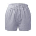 thumbnail image 4 of vigerkar Cute Striped Boxer Shorts for Women Y2k Low Rise Elastic Waist Lounge Shorts Gingham Shorts Summer Blue, XL, 4 of 5