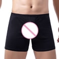 thumbnail image 4 of IROINNID Men's Boxer Underpants Sexy Elastic-Waist Breathables Solid Color Underwear, 4 of 6