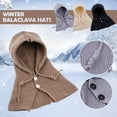 thumbnail image 2 of Wool Balaclava Hat - Warm & Stylish Winter Accessory with Integrated Hood & Neck Scarf Design, 2 of 9