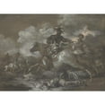thumbnail image 2 of Francesco Casanova 18x14 Gold Ornate Wood Frame and Double Matted Museum Art Print Titled - Cavalry Skirmish with a Fallen Soldier at Right (18th Century), 2 of 4