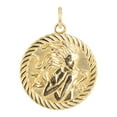 thumbnail image 4 of Reversible Virgo Zodiac Sign Charm Coin Pendant Necklace in Solid Gold (22 Inches), 4 of 4
