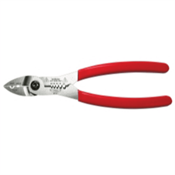 VIM Tools 5 In 1 Auto Tech Wiring Tool, 7 Inch Long Satin Chrome with Red Grips
