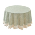 thumbnail image 2 of Nappe Ronde de Qualité Supérieure pour Table Basse, Housse Décorative en Tissu Résistant aux Taches, Déco Maison, Vert, JKODE, 2 of 6