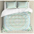 thumbnail image 1 of Mandala Duvet Cover Set King Size, Pastel Colored Eastern Design Elements Blooming Persian Flower Motif Illustration, Decorative 3 Piece Bedding Set with 2 Pillow Shams, Multicolor, by Ambesonne, 1 of 3