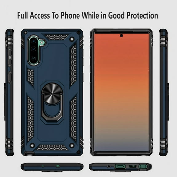 Samsung Galaxy Note 10 Plus Case, [NOT FIT Note 10/ NOTE 10 LITE ] Case, STARSHOP Drop Protection Ring Kickstand Cover- Ink Blue