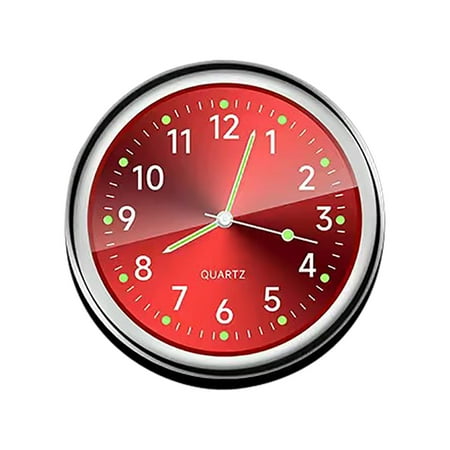 Mini Car Dashboard Clock - 1.57 Luminous Analog Clock with Magnetic Back, Small Pocket Watch for Motorcycle, Vent, Wall Decor - Silver Steel, 4cm Diameter