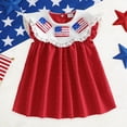 thumbnail image 2 of Staki Toddler Baby Girl 4th of July Outfit American Flag Bowknot 4th of July Dress Kids Girls Fourth of July Clothes,12-18 Months, 2 of 8