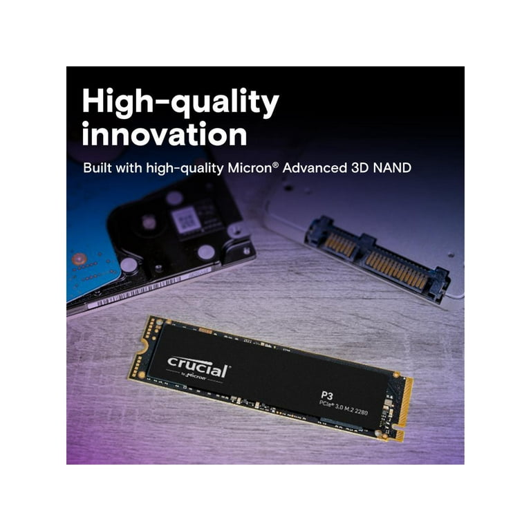Crucial P3 1TB Internal Solid State Drive, PCIe 3.0 NVMe M.2 Crucial P3 1TB Internal Solid State Drive, PCIe 3.0 NVMe M.2