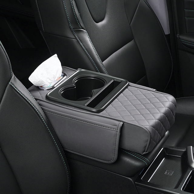 Car Center Console Cover with Integrated Storage Compartments and Convenient Accessory Slots for Enhanced Vehicle Organization