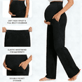 thumbnail image 5 of TrendVibe365 Maternity Pants for Work Summer Beach Pregnant Pants High Waisted Long Pants Loose Fit Casual Pull on Elastic Waist Trousers Relaxed Soft, 5 of 8