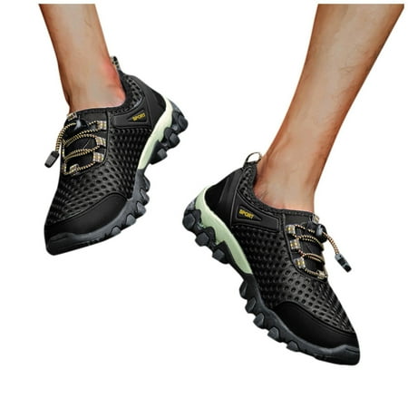

Xutthjh Men Breathable Casual Hollow Mesh Sports Shoes Outdoor Hiking Shoes